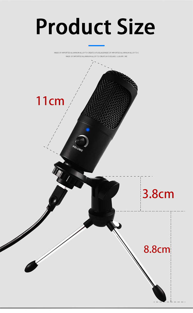Micrófono condensador usb, micrófono de escritorio con cancelacion de ruido - Imagen 4